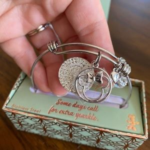 NWT Disney “Some Days Call for Extra Sparkle” Silver Bangle Bracelet